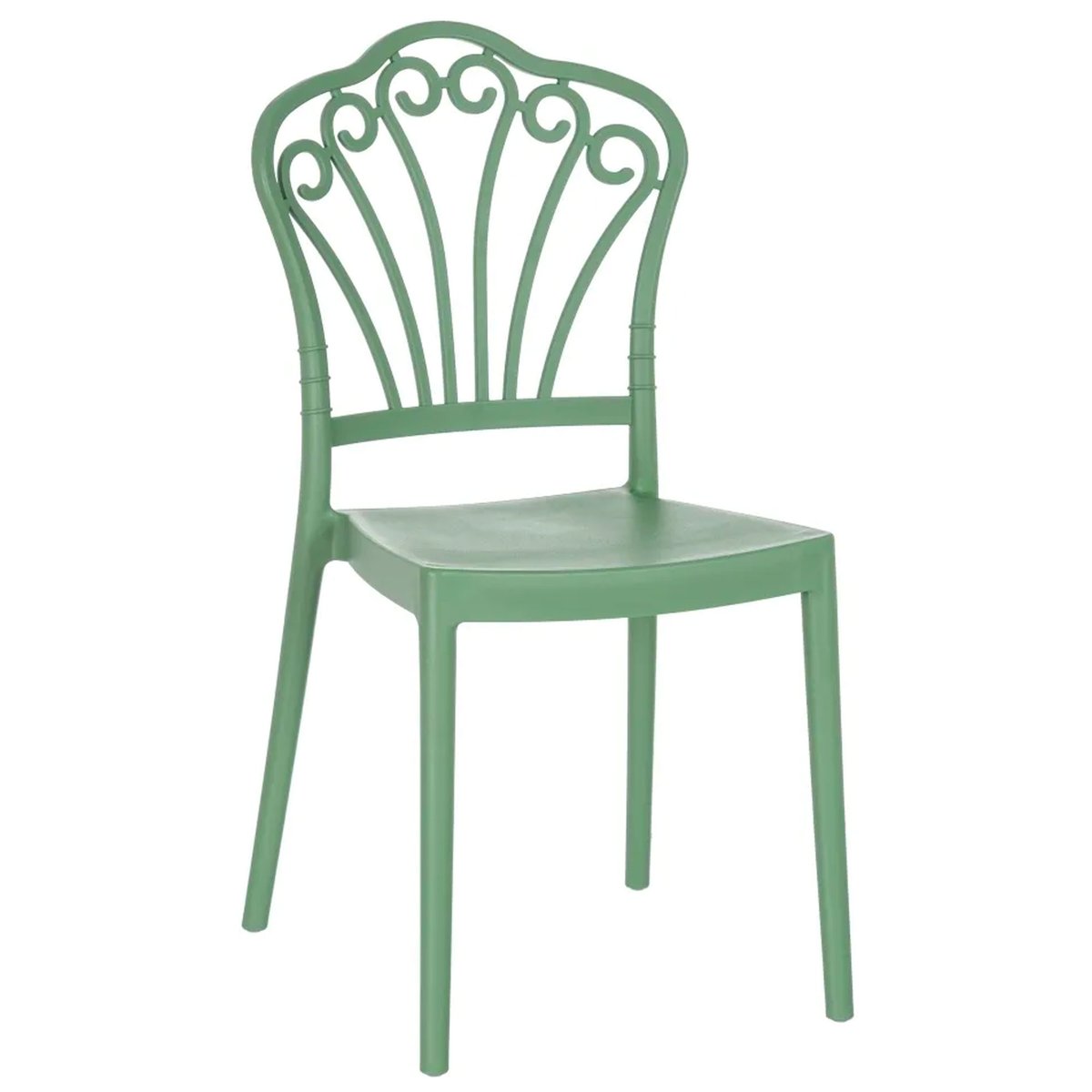Chaise classique en polypropylène vert 44.5x52.5x90cm vert, WADIGA