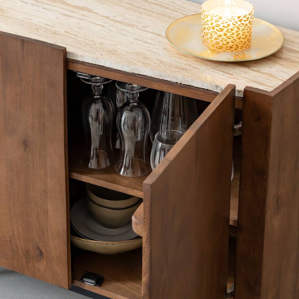 Buffet en bois de manguier AZURE bois foncé, MADE IN MEUBLES 