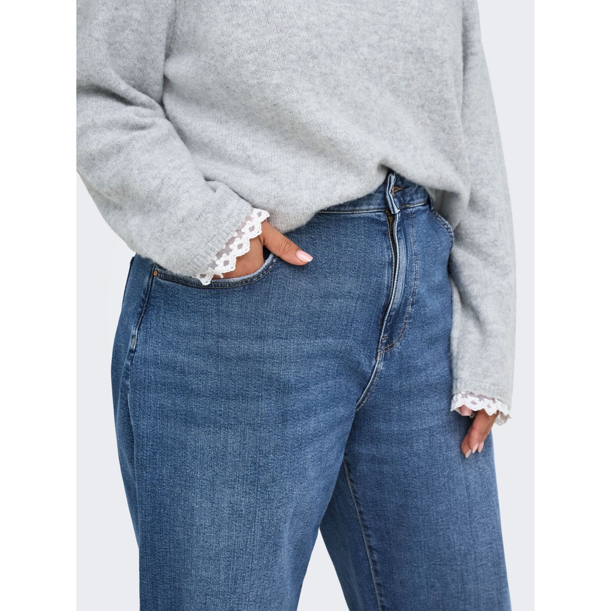 Jeans En Tonneau dark blue denim, ONLY CARMAKOMA