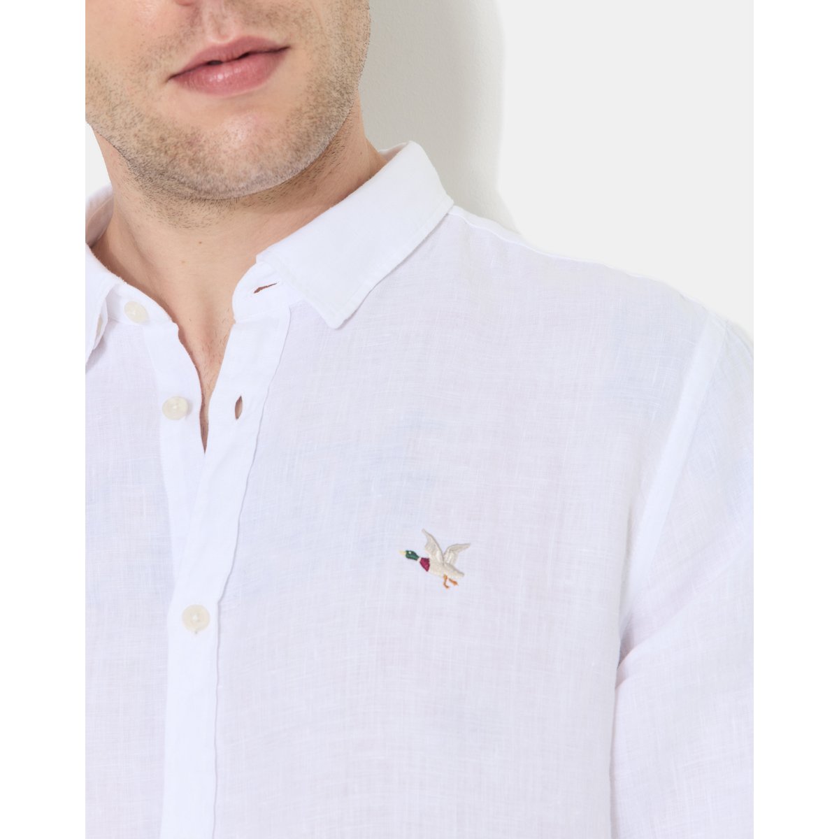 Chemise en lin LINO manches longues blanc, CHEVIGNON