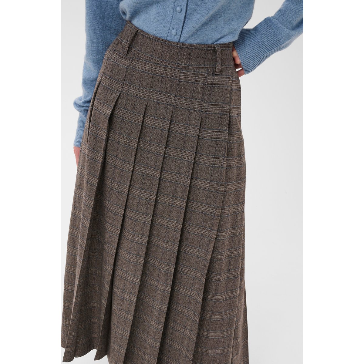 Jupe - tissage léger marron brown check, CULTURE