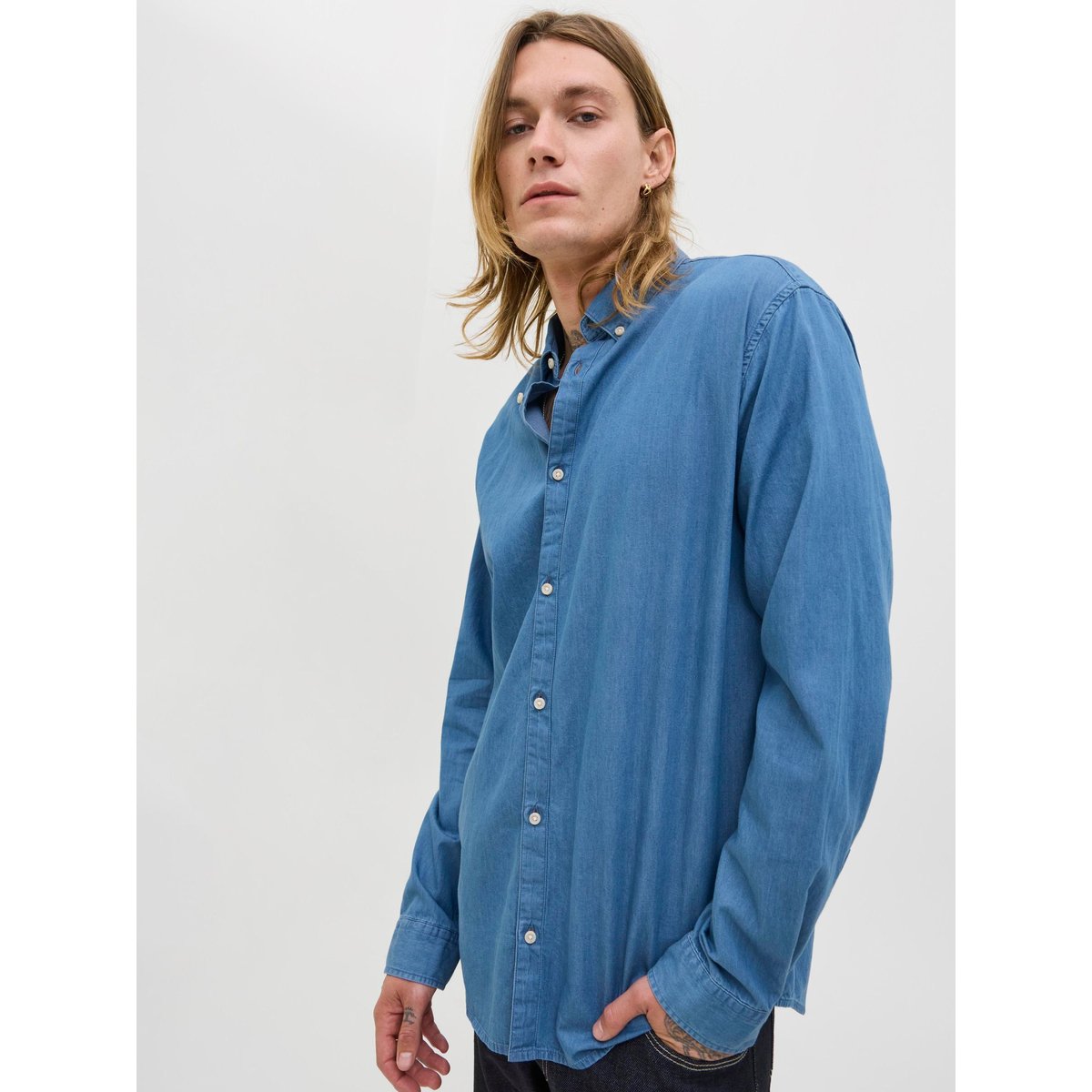 Chemise En Denim medium blue denim, JACK & JONES