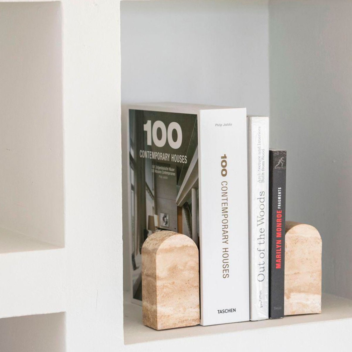 Serre-livres en travertin 7x5x14cm beige, WADIGA