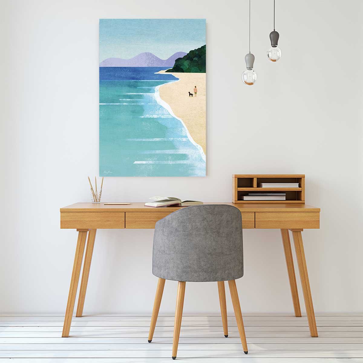 Tableau neo vintage beach girl iii tableau alu dibond, HEXOA