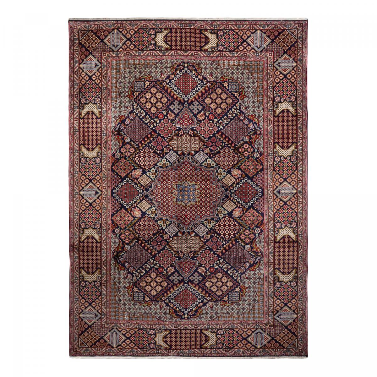 Tapis d'orient, motif oriental, noué à la main en laine, NADJAFABAD B bordeaux, beige, bleu, UN AMOUR DE TAPIS