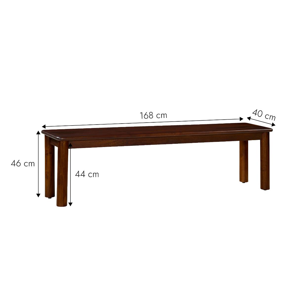 Banc en bois de manguier RIVEN bois foncé, MADE IN MEUBLES