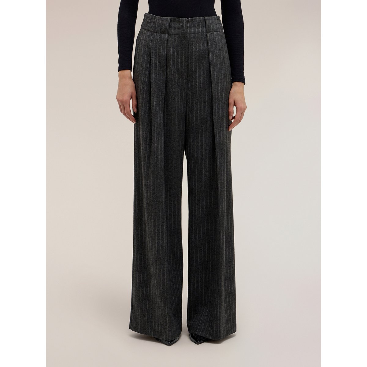 Pantalon palazzo à rayures The Tailoring Lab gris, MOTIVI