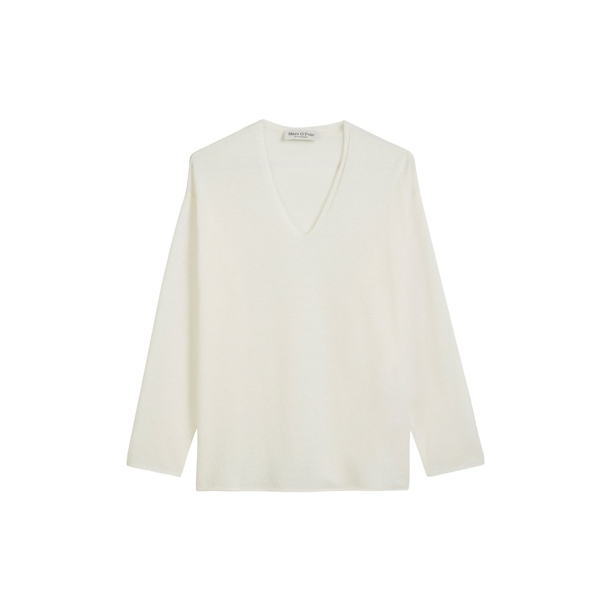 Pull en maille fine loose en mélange de coton organique blanc, MARC O'POLO