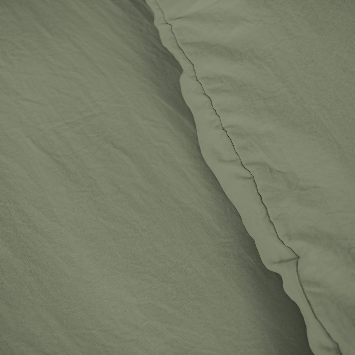 Parure de lit - housse de couette avec taies en polyester olive, EDEN