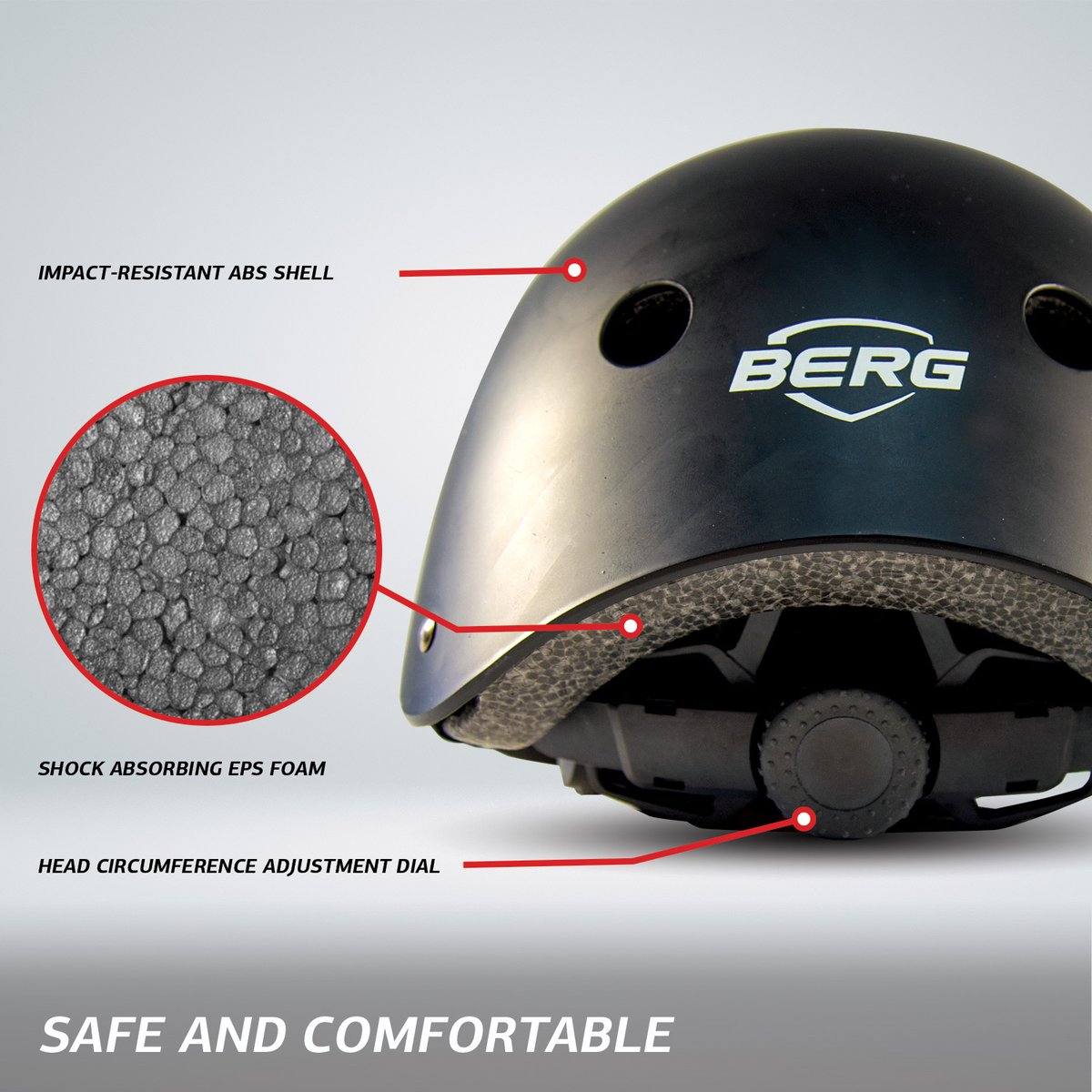 Casque pour draisienne trottinette et kart à pédales noir, BERG TOYS