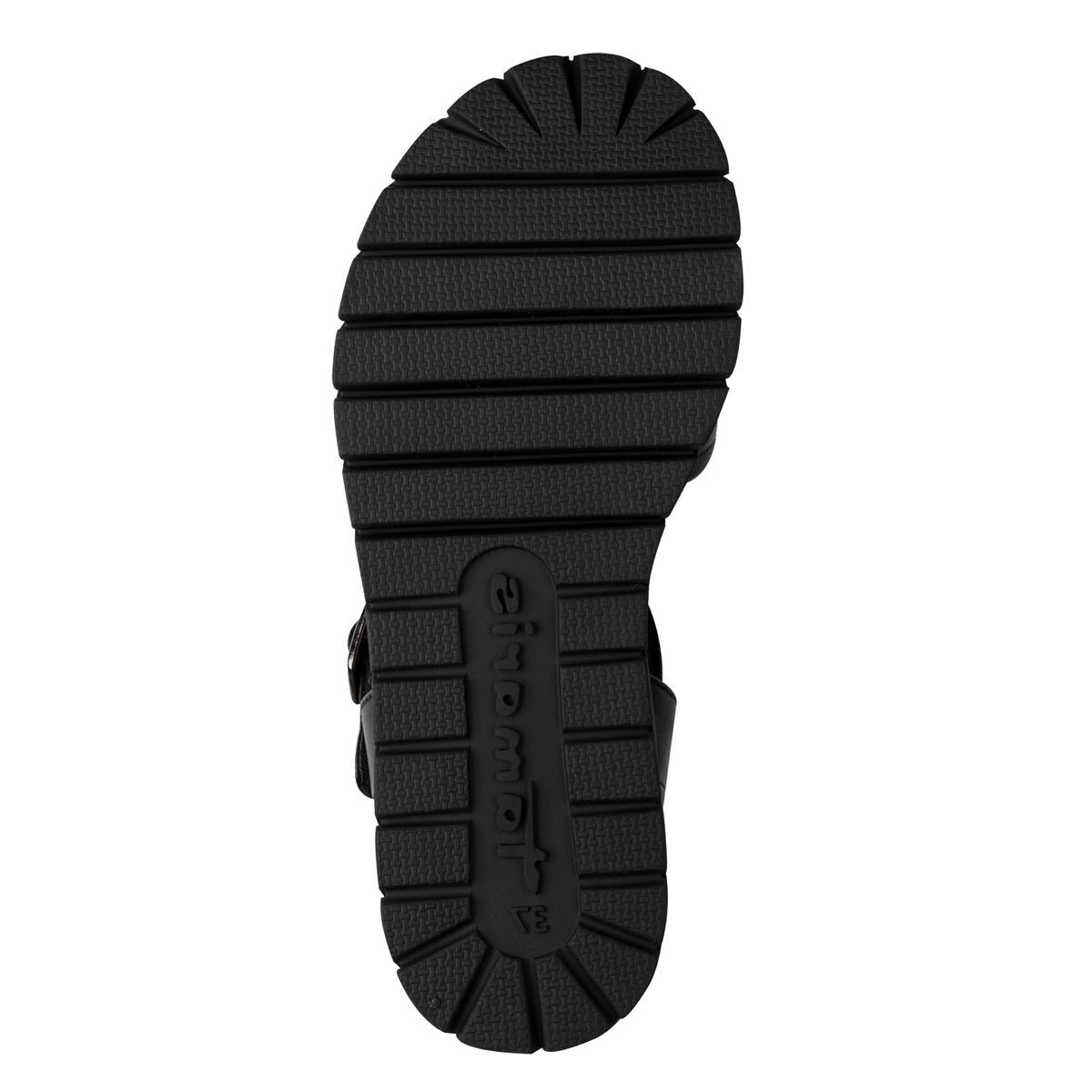 Sandale à talon en cuir noir cuir, TAMARIS