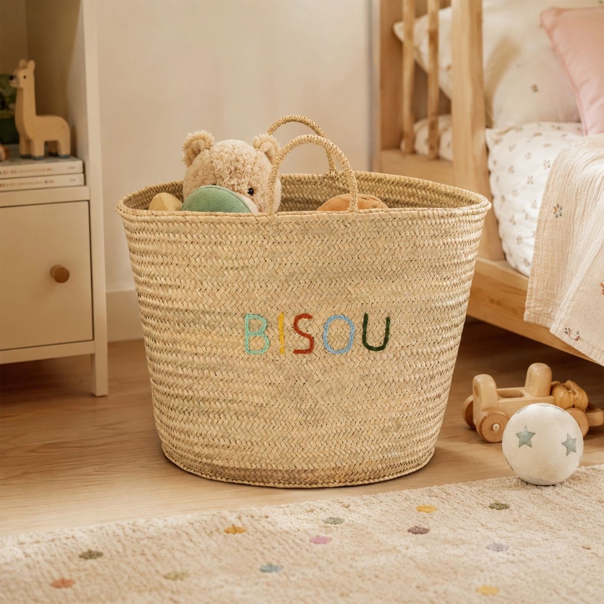 Panier de rangement multicoulor BISOU - LOJI naturel, HOME MAISON