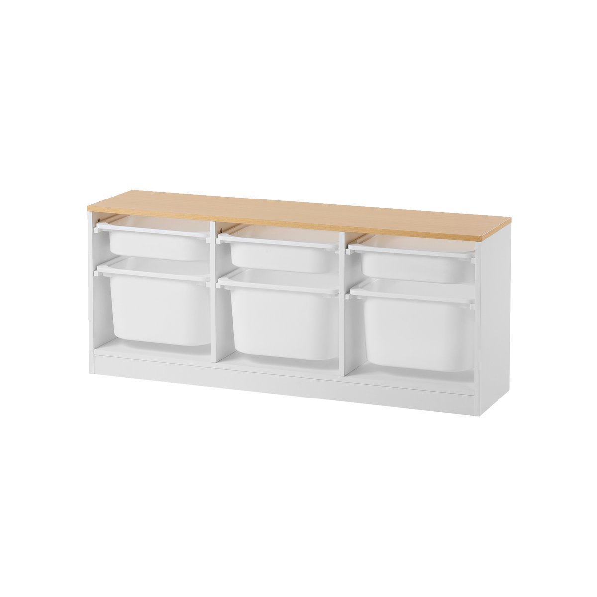 Meuble de rangement horizontal avec bac plastique blanc, VERTBAUDET