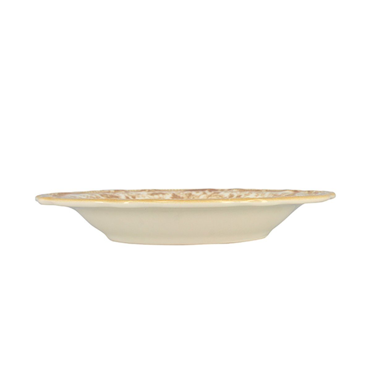 Lot de 6 assiettes creuses en grès 22cm, FAUSTINE miel, NOVASTYL