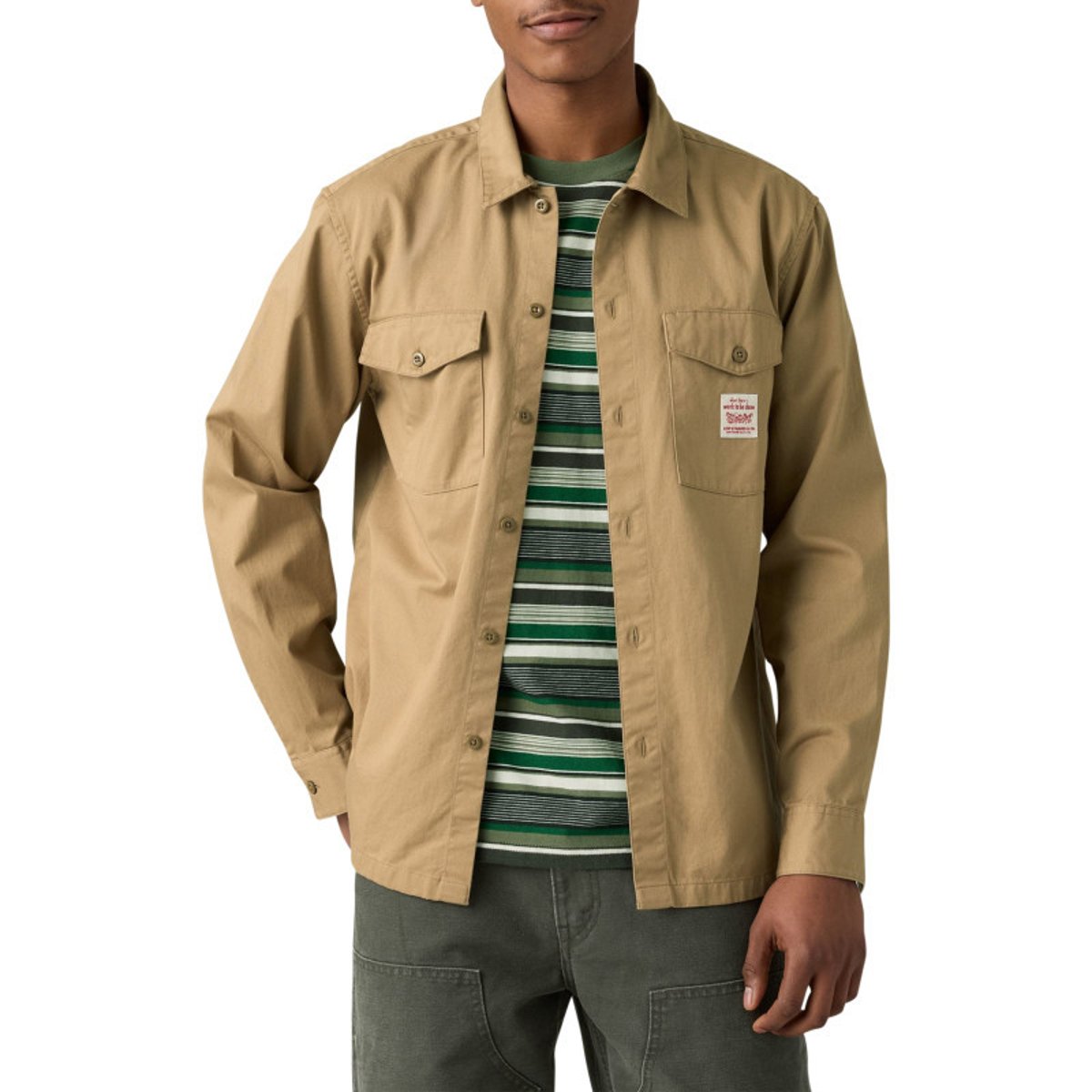 Chemise en coton beige unie avec un col chemise et fermeture par boutons beige, LEVI'S