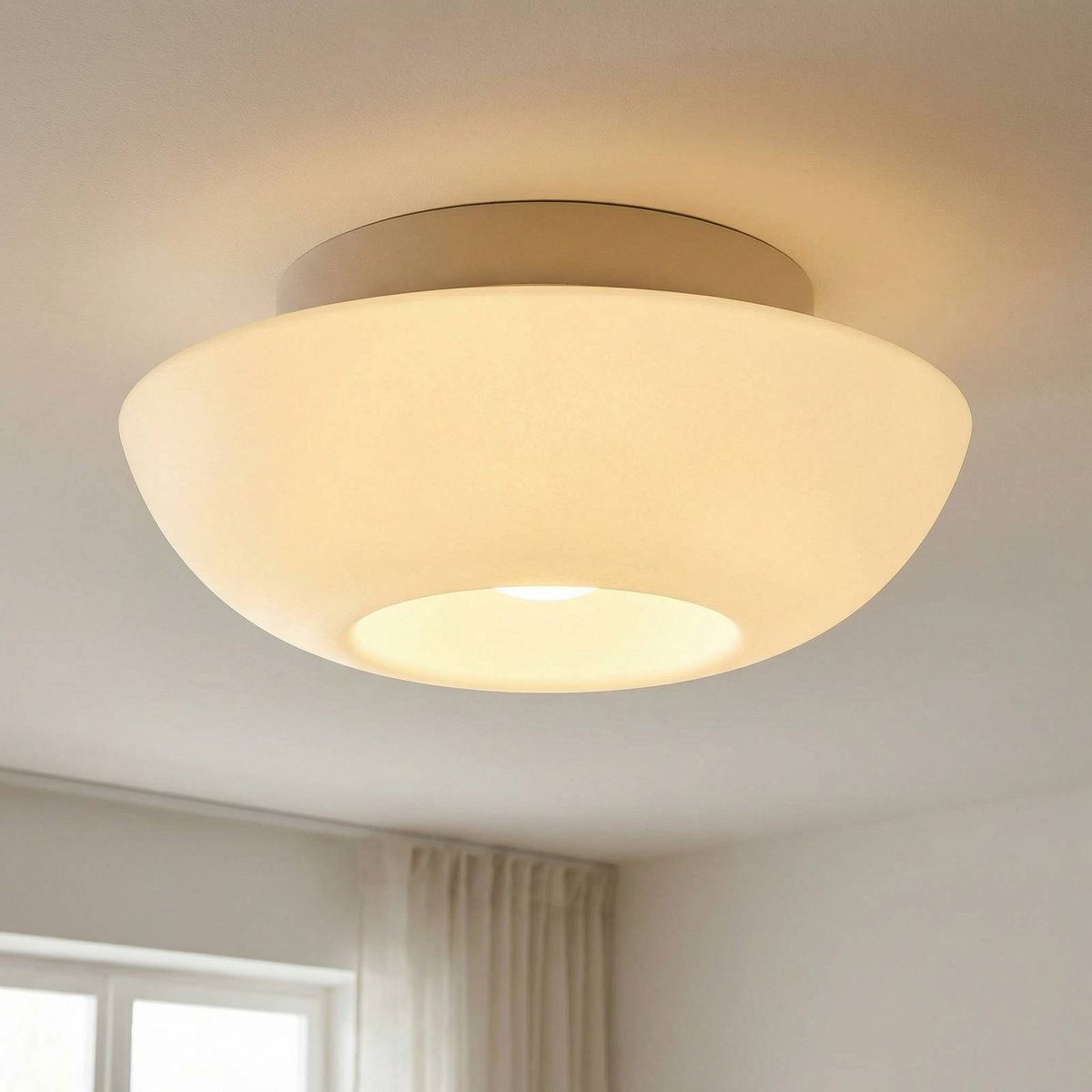Plafonnier en métal design, Kellina blanc, LUCANDE