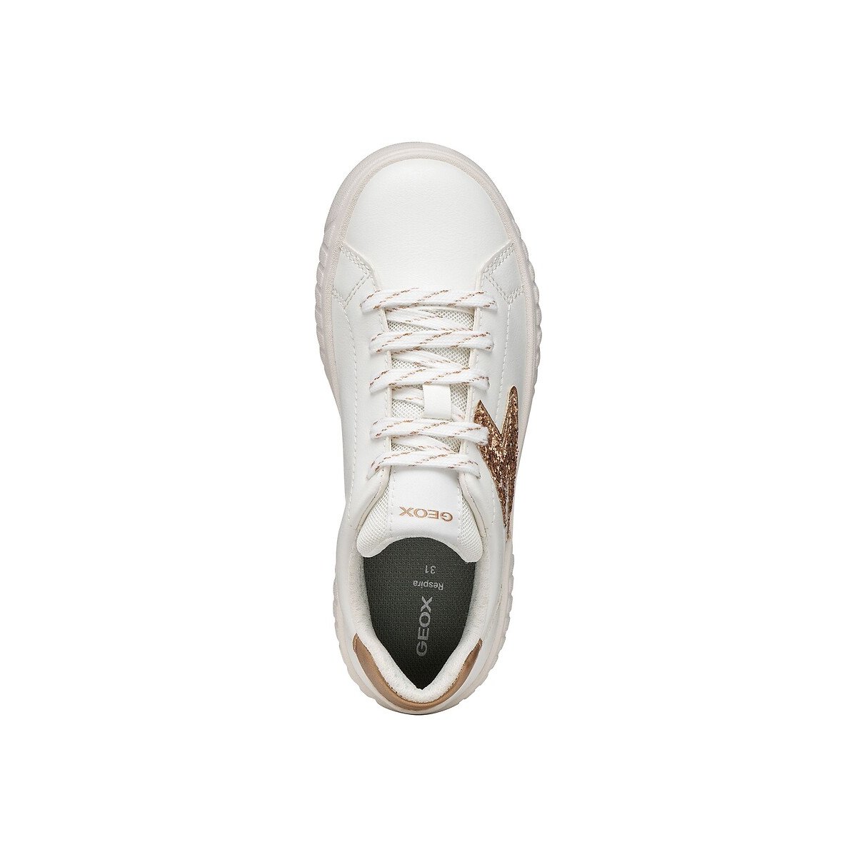 Sneakers traspiranti, MIKIROSHI bianco/gold , GEOX