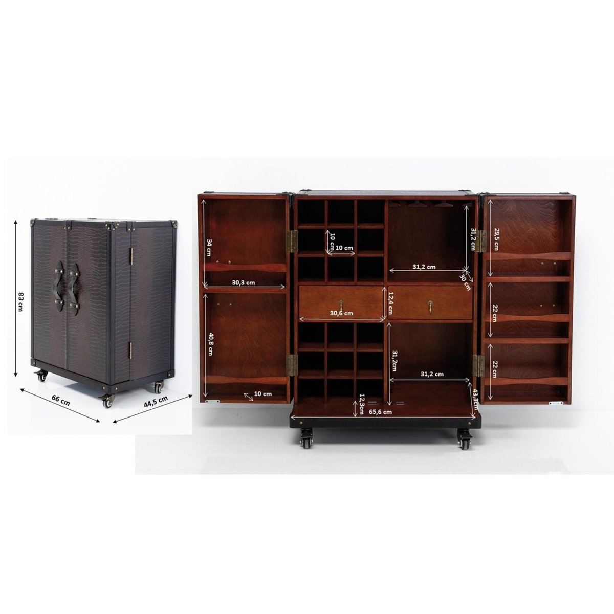 Bar-coffre en simili croco, GLOBETROTTER autres, KARE DESIGN