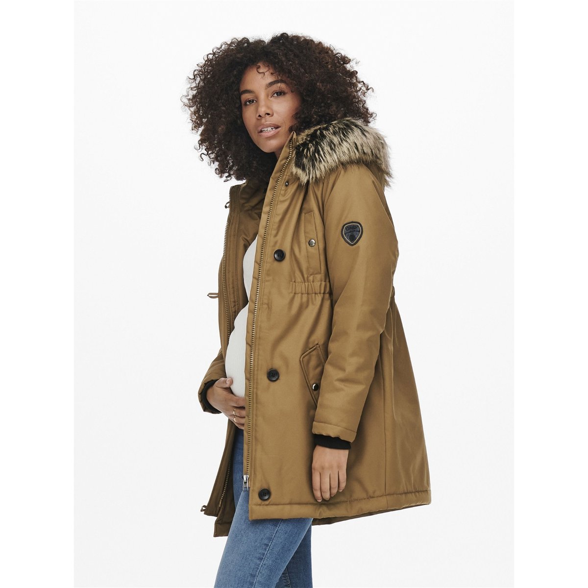 Parka Longue marron - toasted coconut 1, ONLY
