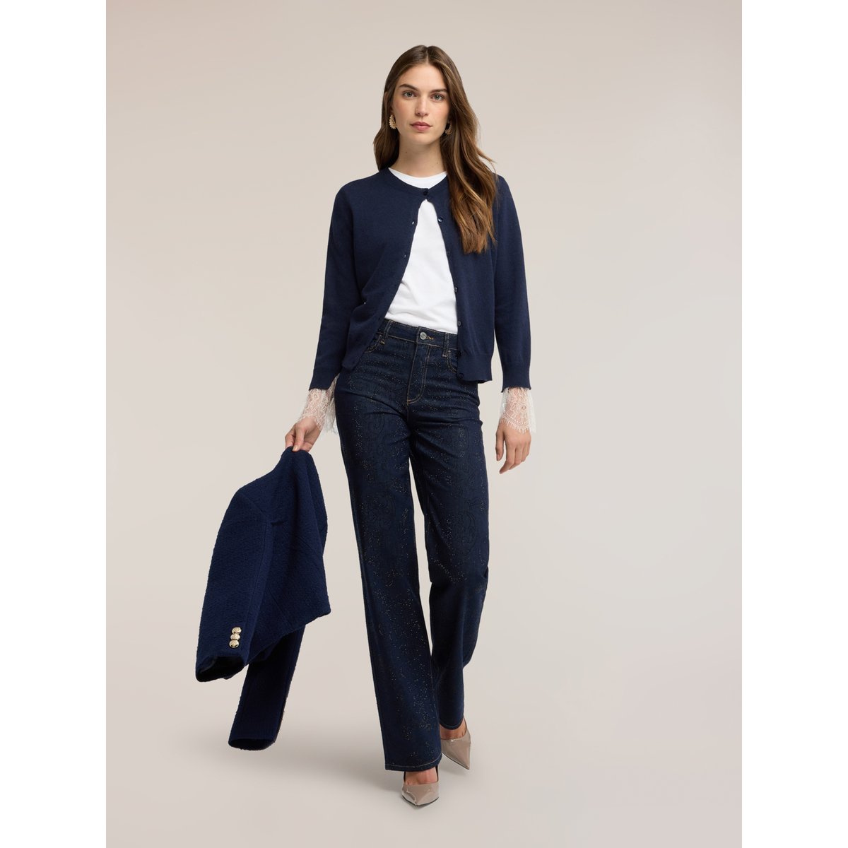 Cardigan en cachemire bleu, MOTIVI