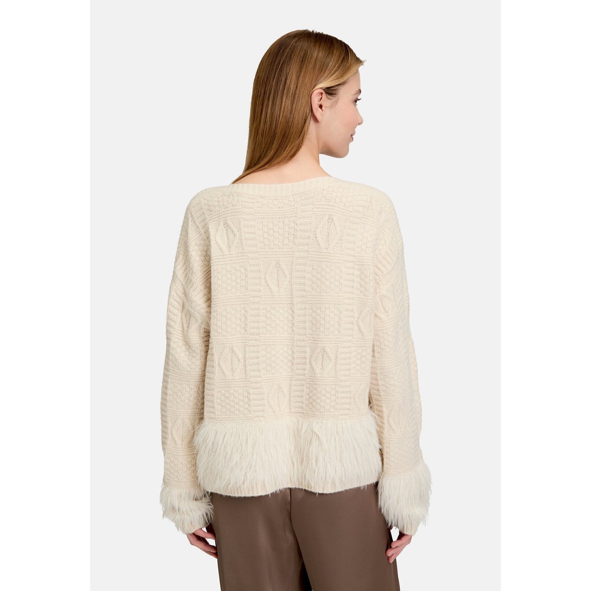 Pull-over en grosse maille à teneur en fil fantaisie pastel sand, BETTY BARCLAY