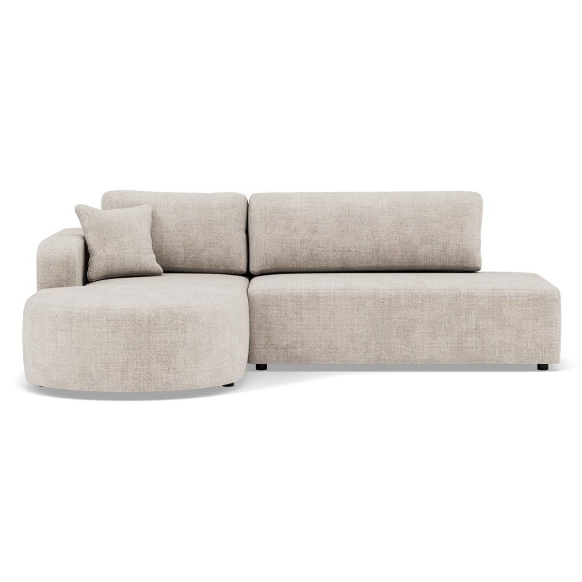 Canapé angle gauche convertible velours texturé, MIRO beige, BEST MOBILIER