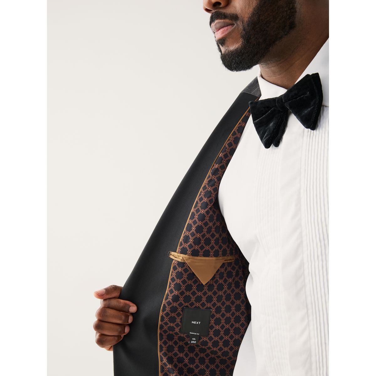 Blazer moulant en velours et motionflex gris, NEXT