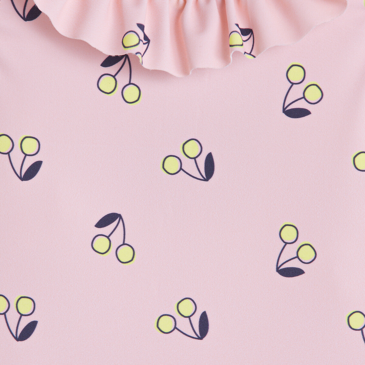 Costume da bagno intero in tessuto stampato con ciliegie rosa, LA REDOUTE COLLECTIONS
