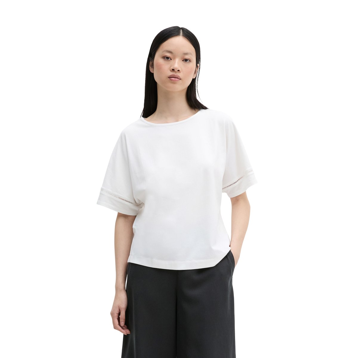 T-shirt relaxed avec TENCEL™ Modal blanc, MARC O'POLO