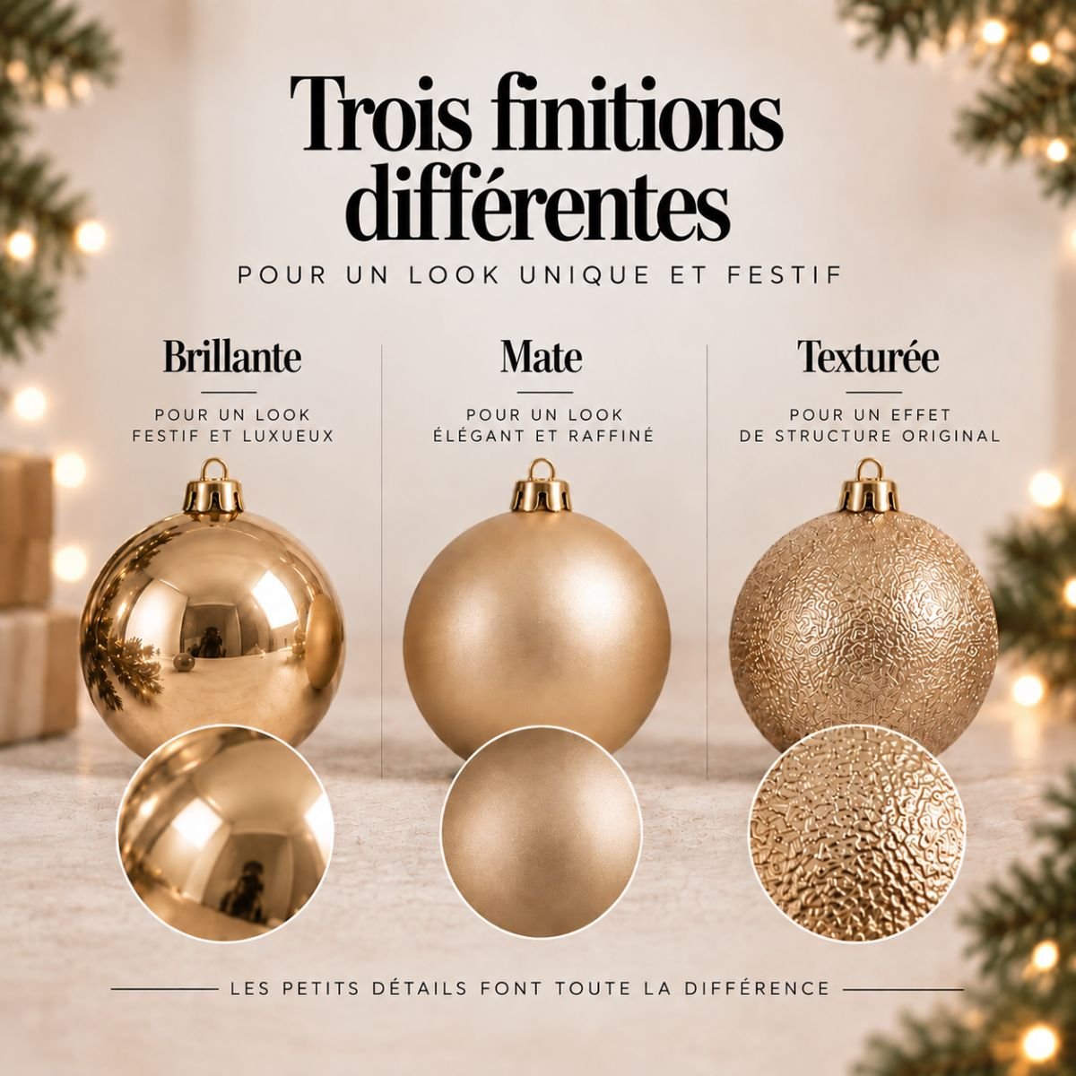 Boule de Noël or, MICA DECORATIONS
