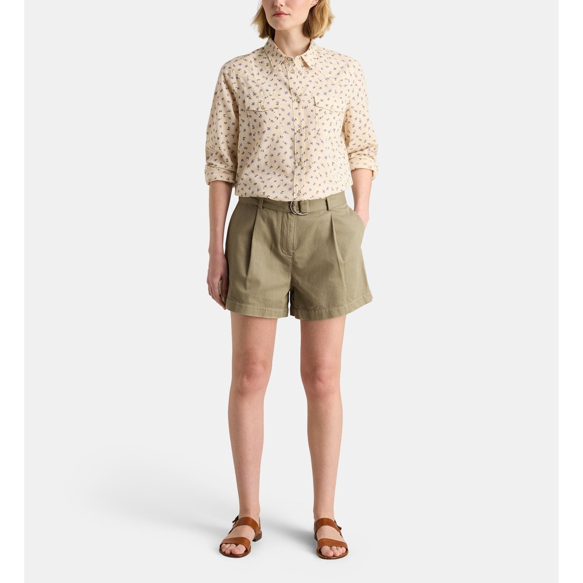 Short escale lodge coton kaki, GALERIES LAFAYETTE