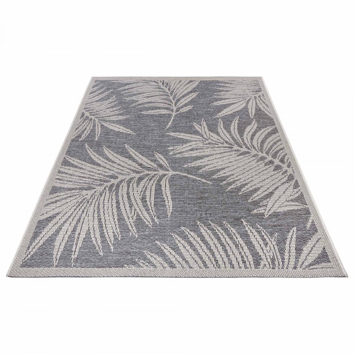 Tapis exterieur kilim nature floral, originalité artisanale PARU gris, UN AMOUR DE TAPIS