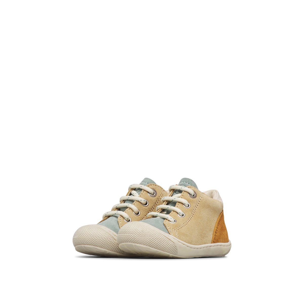 Chaussures premiers pas en suède ROMY sage-sable, NATURINO
