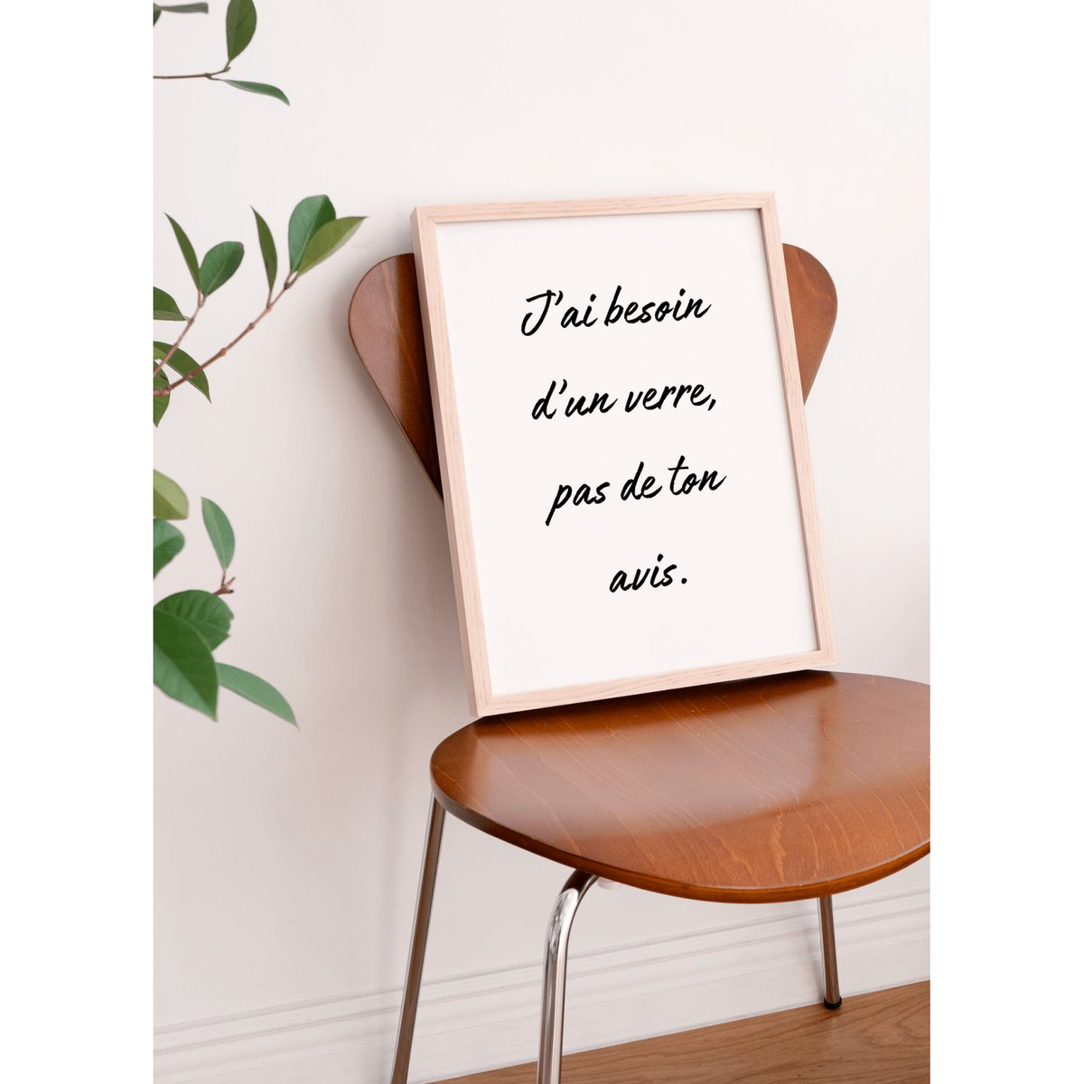 Affiche 'J'ai besoin d'un verre...' blanc, L'AFFICHERIE