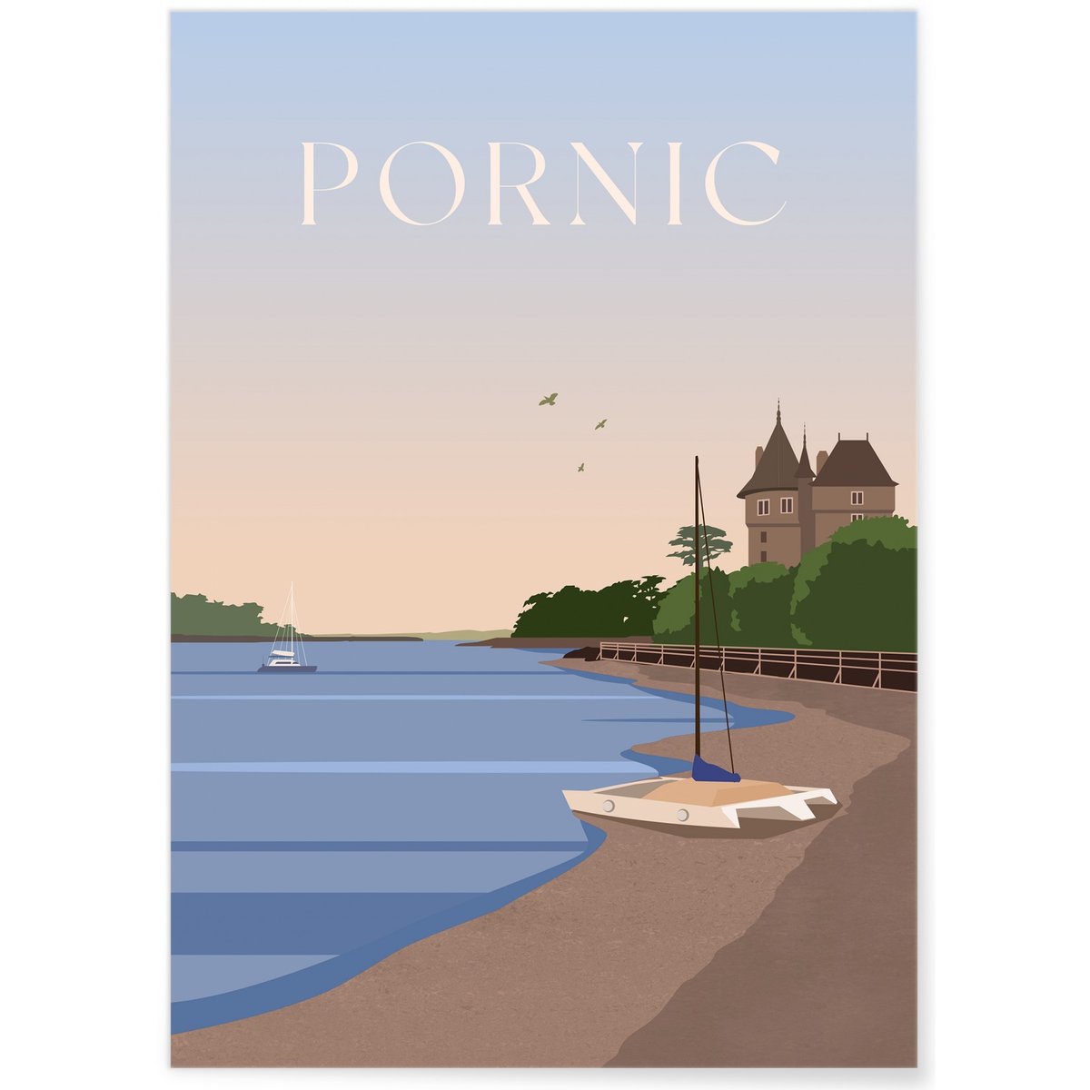 Affiche ville Pornic blanc, L'AFFICHERIE