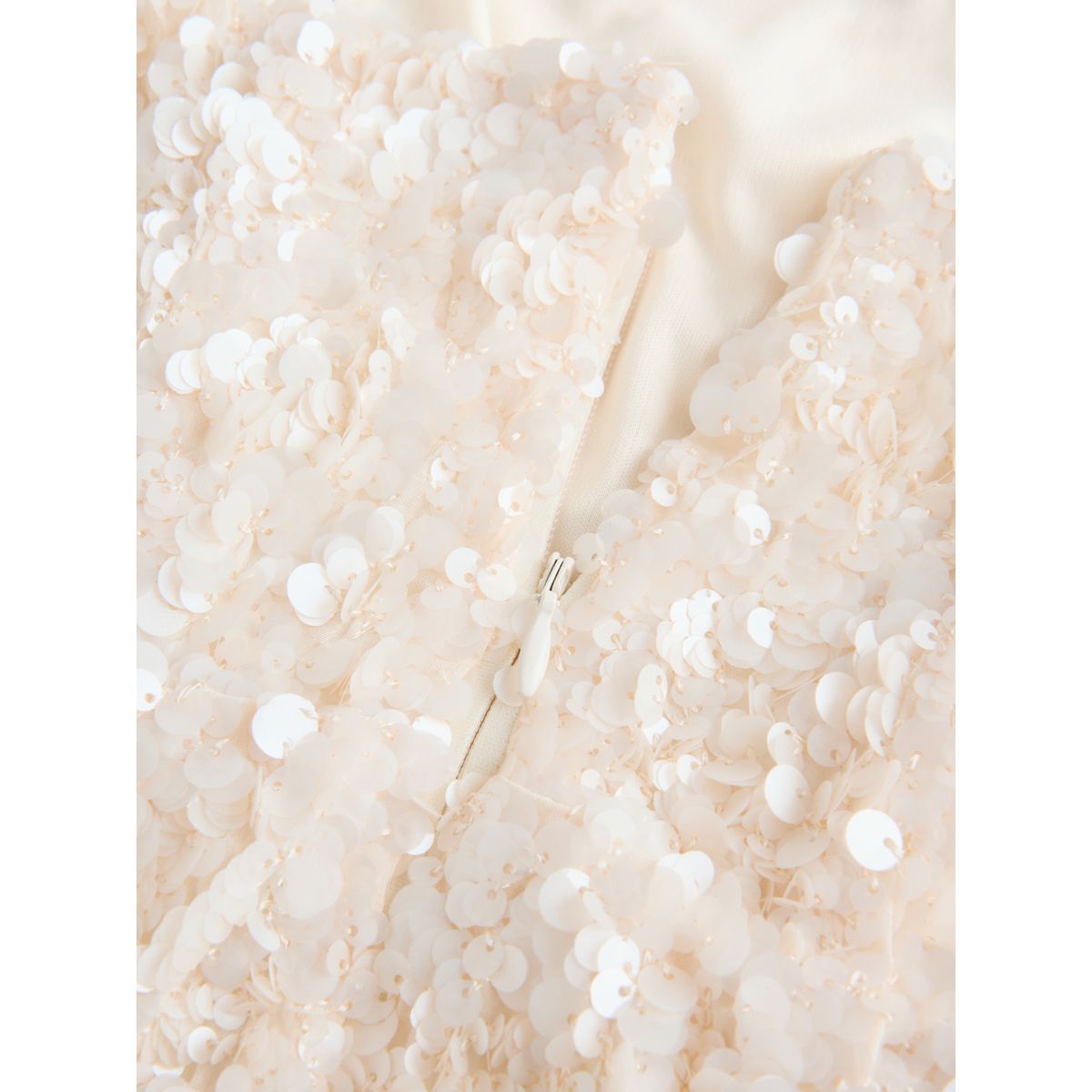 Robe courte bandeau grande occasion à sequins paillettes blanches, NEXT