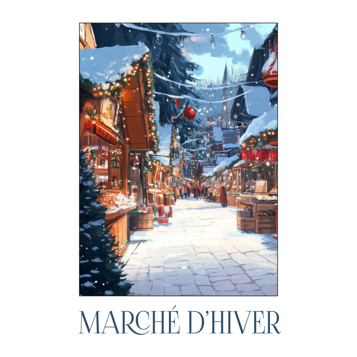Tableau Mural Marché De Noël NOËL tableaux sur toile-multicolore, CEANOTHE