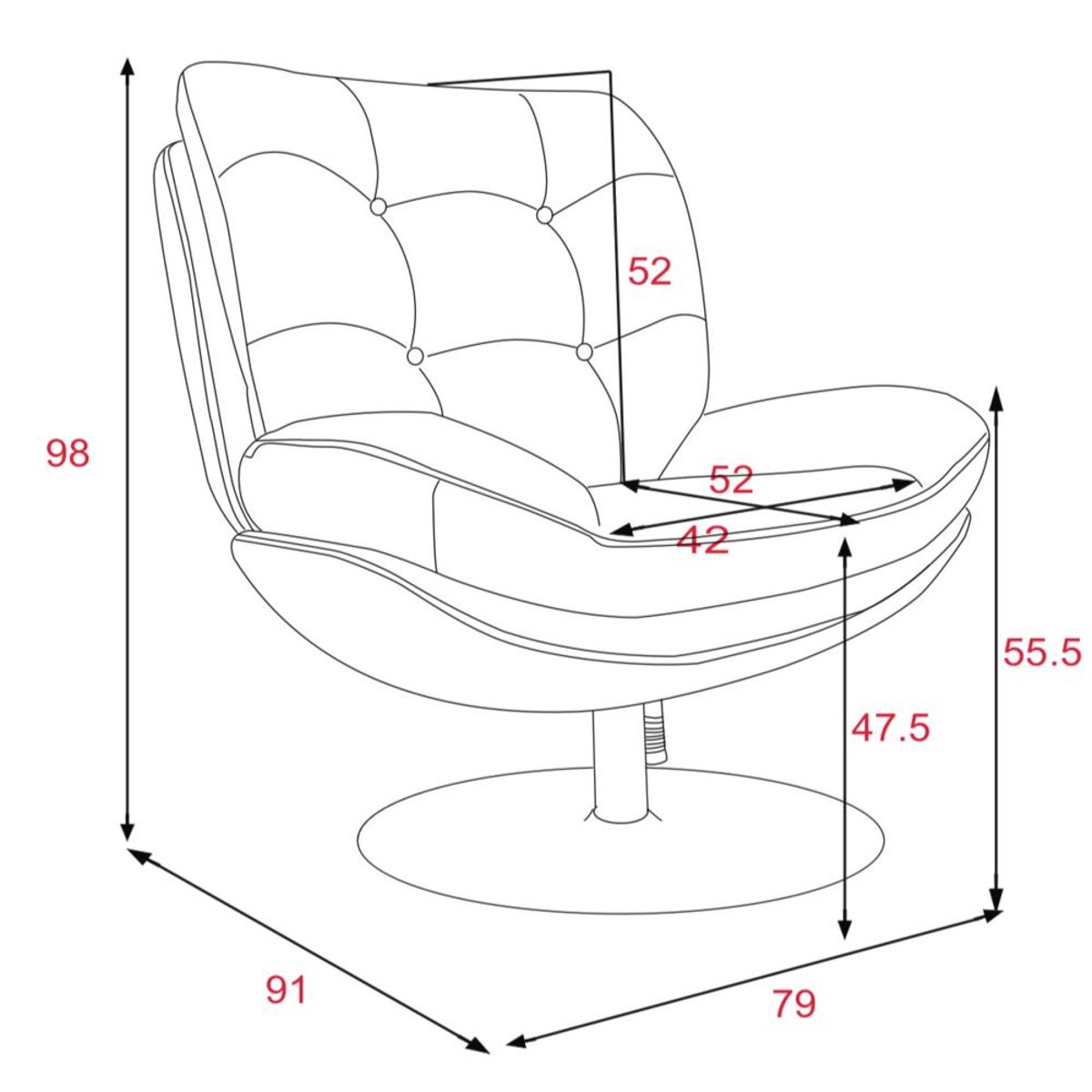 Fauteuil en tissu camel avec piètement noir Magnum marron, AMADEUS