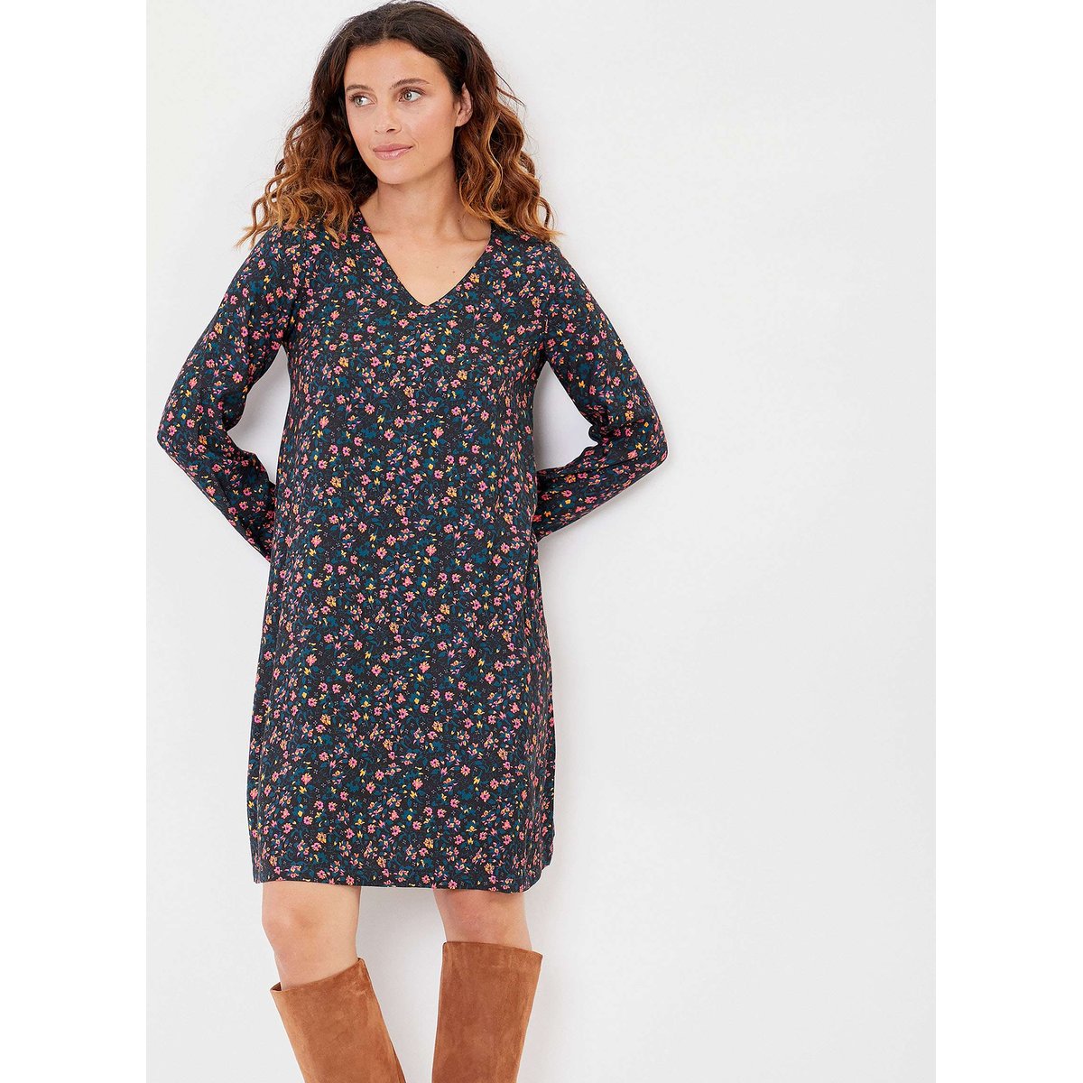 Robe évasée imprimée NOEMIE noir hindi, LA FIANCÉE