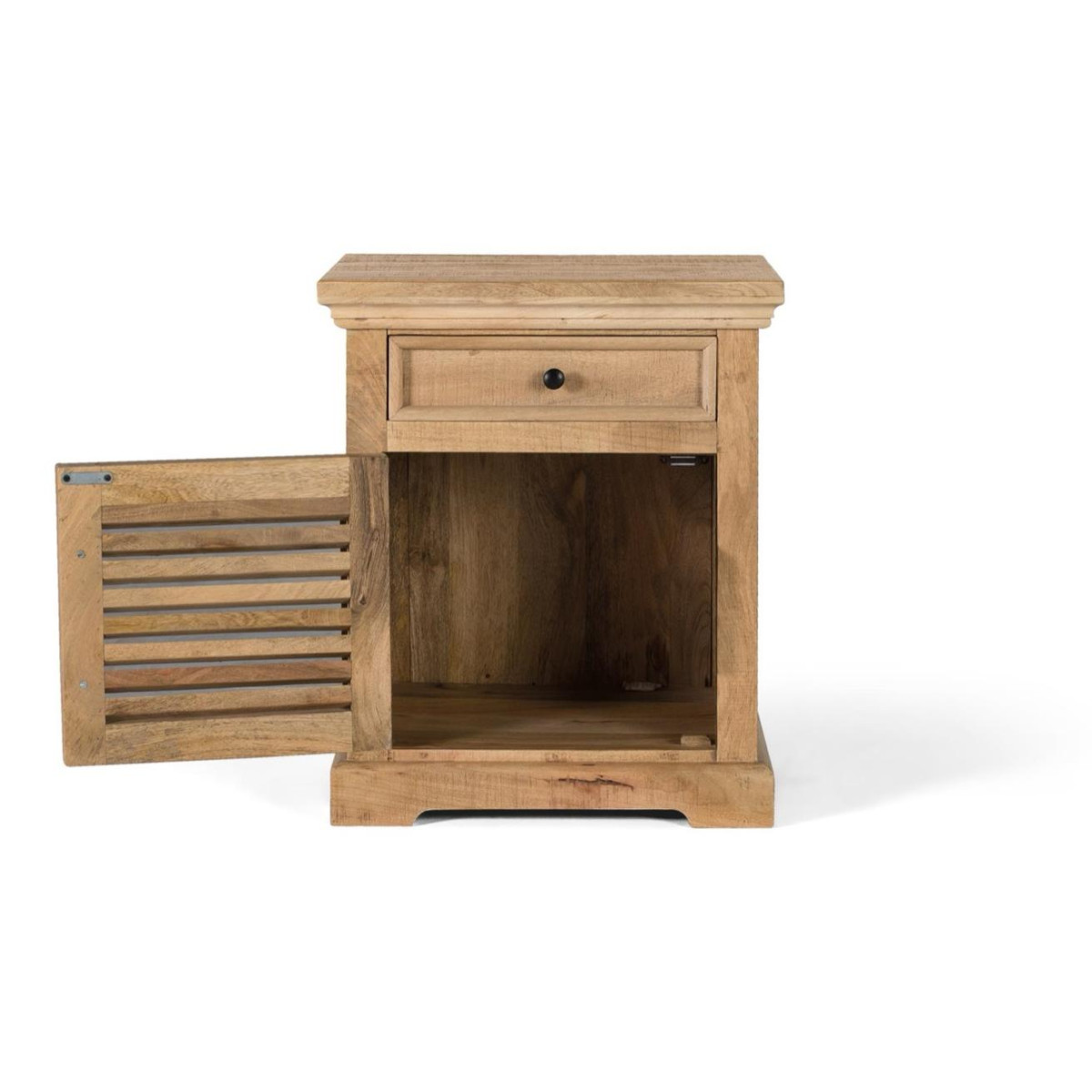 Table de chevet 1 tiroir 1 porte Bois Marron marron, DECORATION D’AUTREFOIS