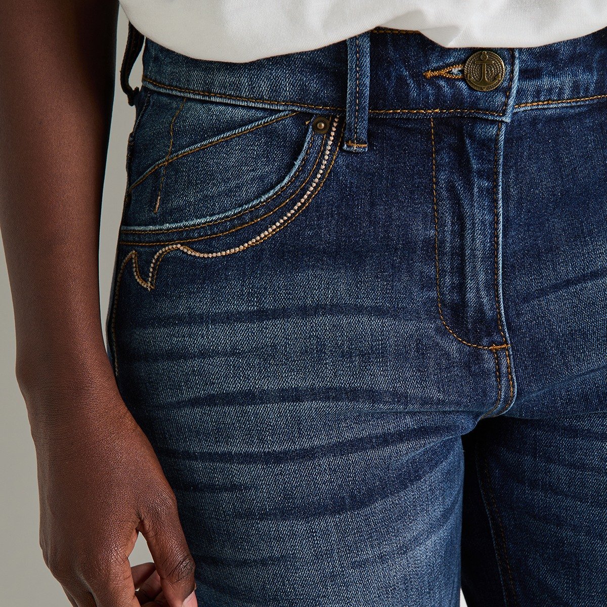 Jean boyfriend SEATTLE BF01 bleu dark stone, GRAIN DE MALICE