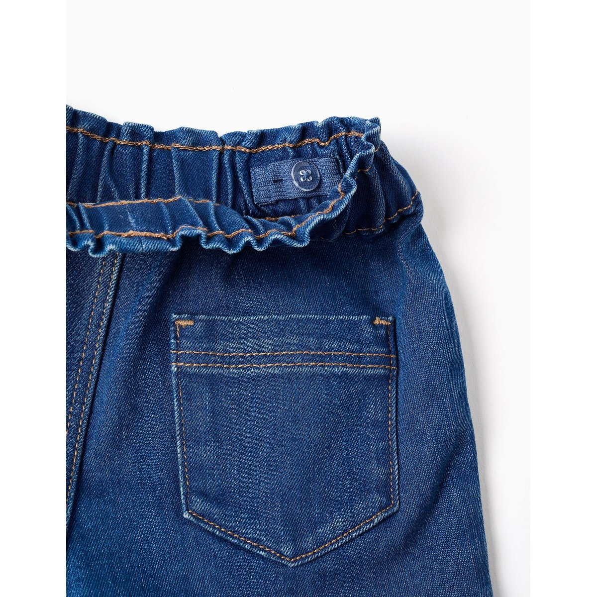 Short en jean avec taille paperbag bleu, ZIPPY
