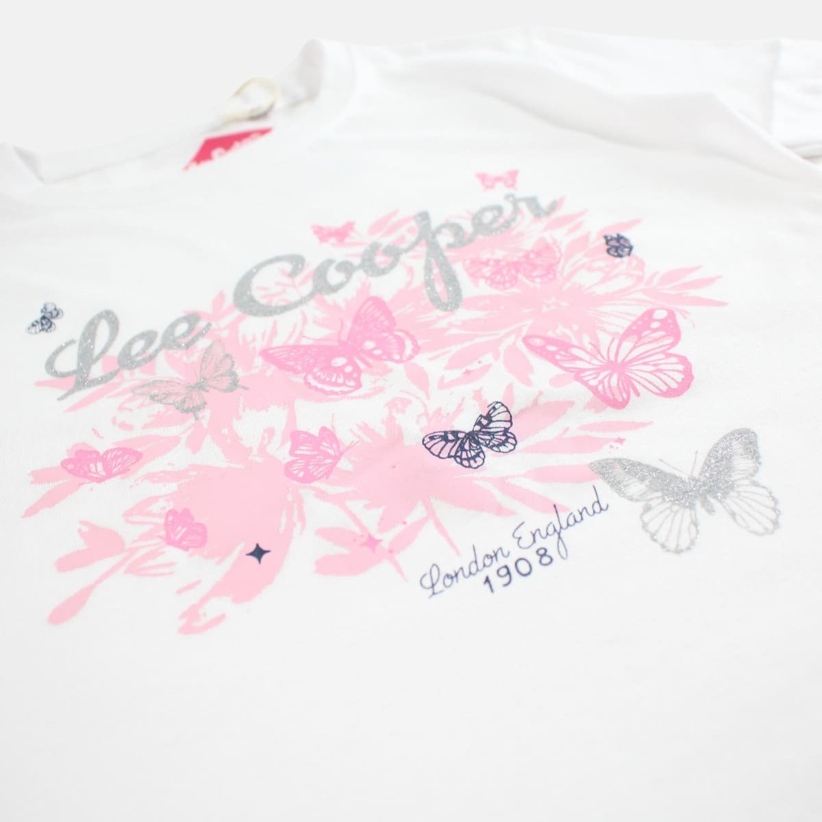 T-shirt manches courtes imprimé, col rond TEE TIME blanc, LEE COOPER