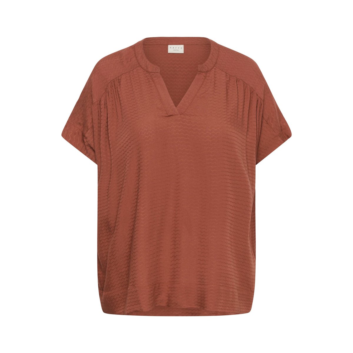Blouse à manches courtes orange henna, KAFFE CURVE