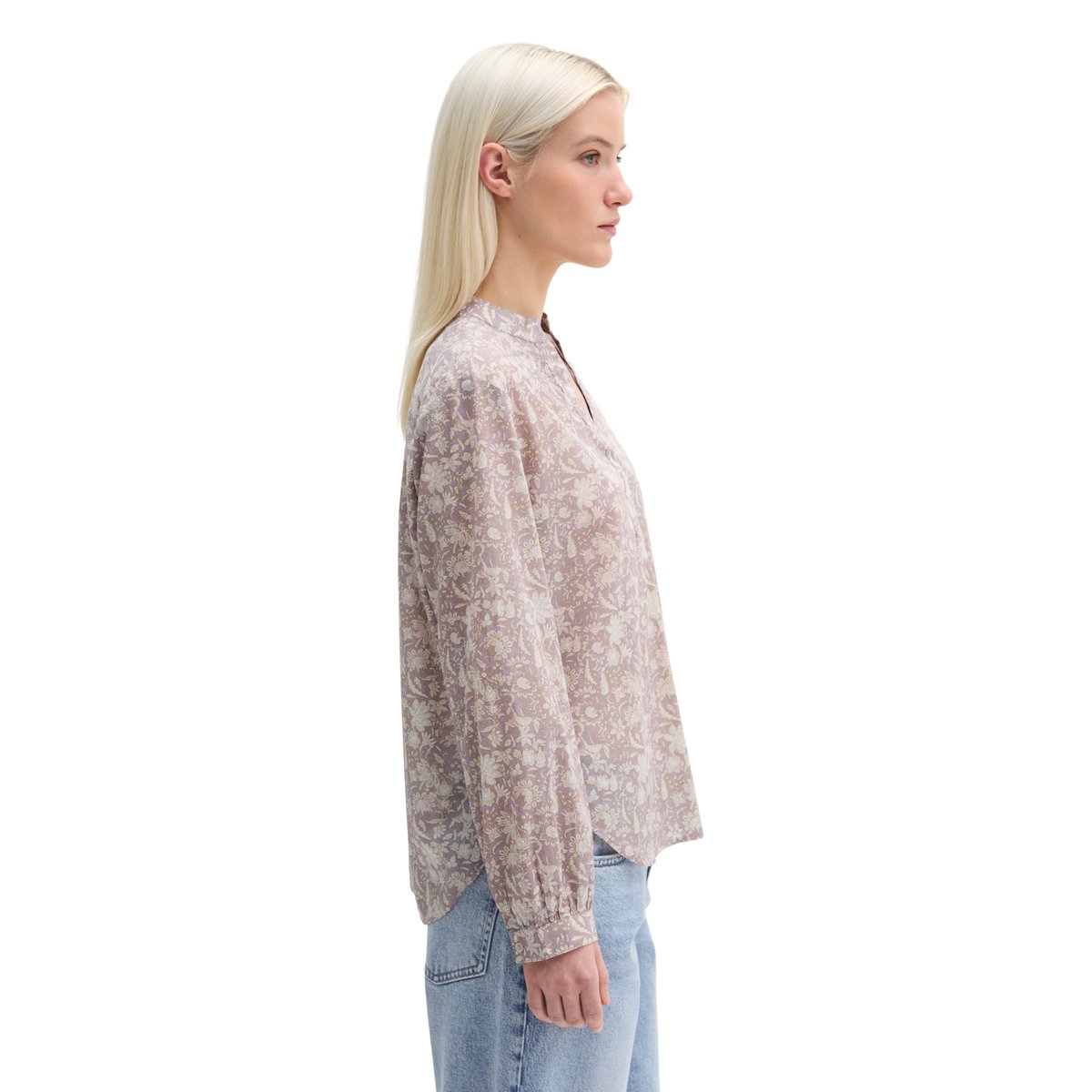 Tunique-chemisier regular en voile de coton imprimé rose, MARC O'POLO