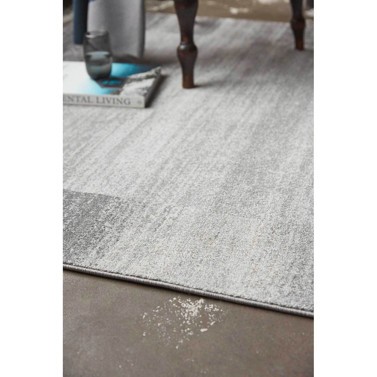 Tapis chiné avec bordures , DÉJÀ-VU gris, WECON HOME