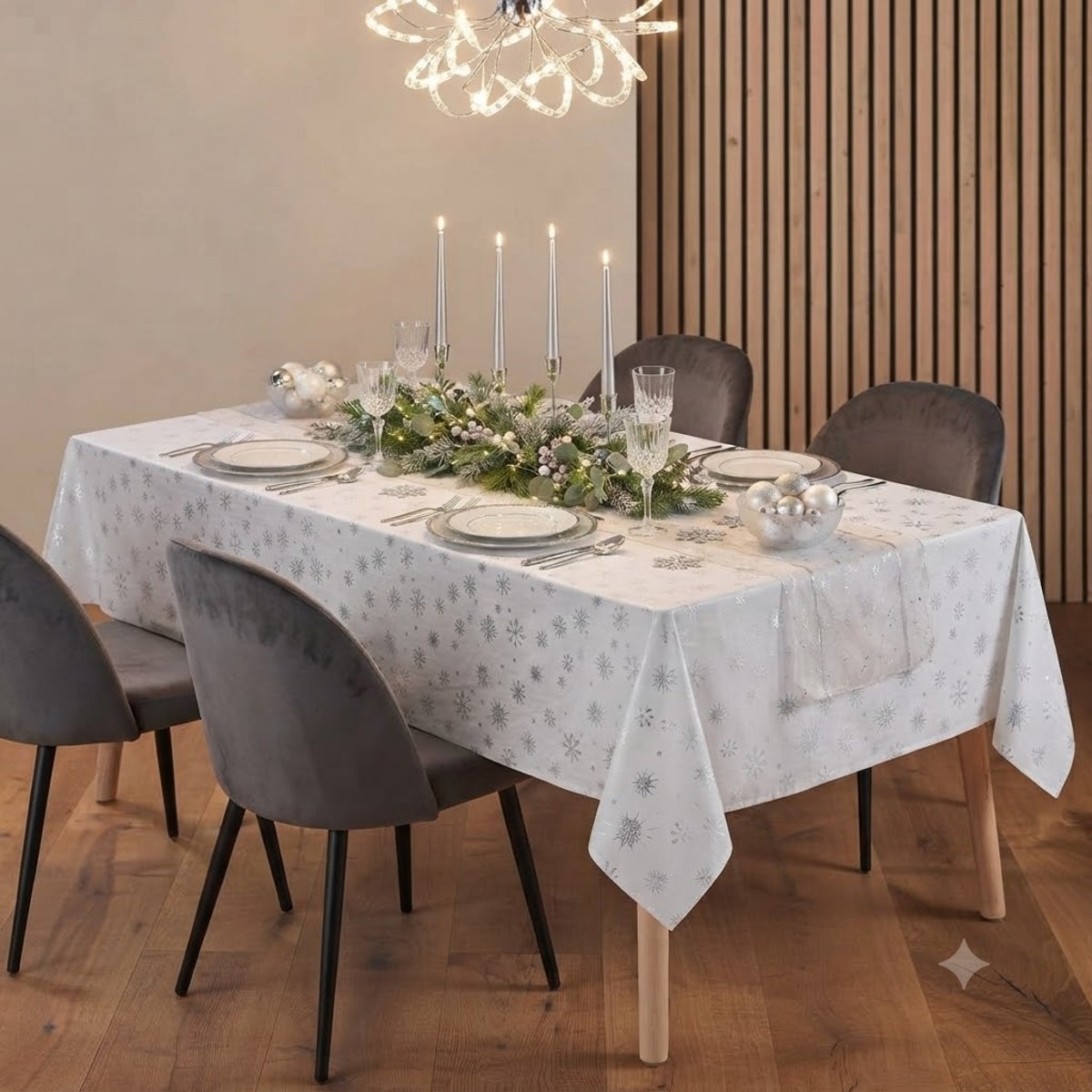 Nappe Collection Astre métallisée argent, EDEN