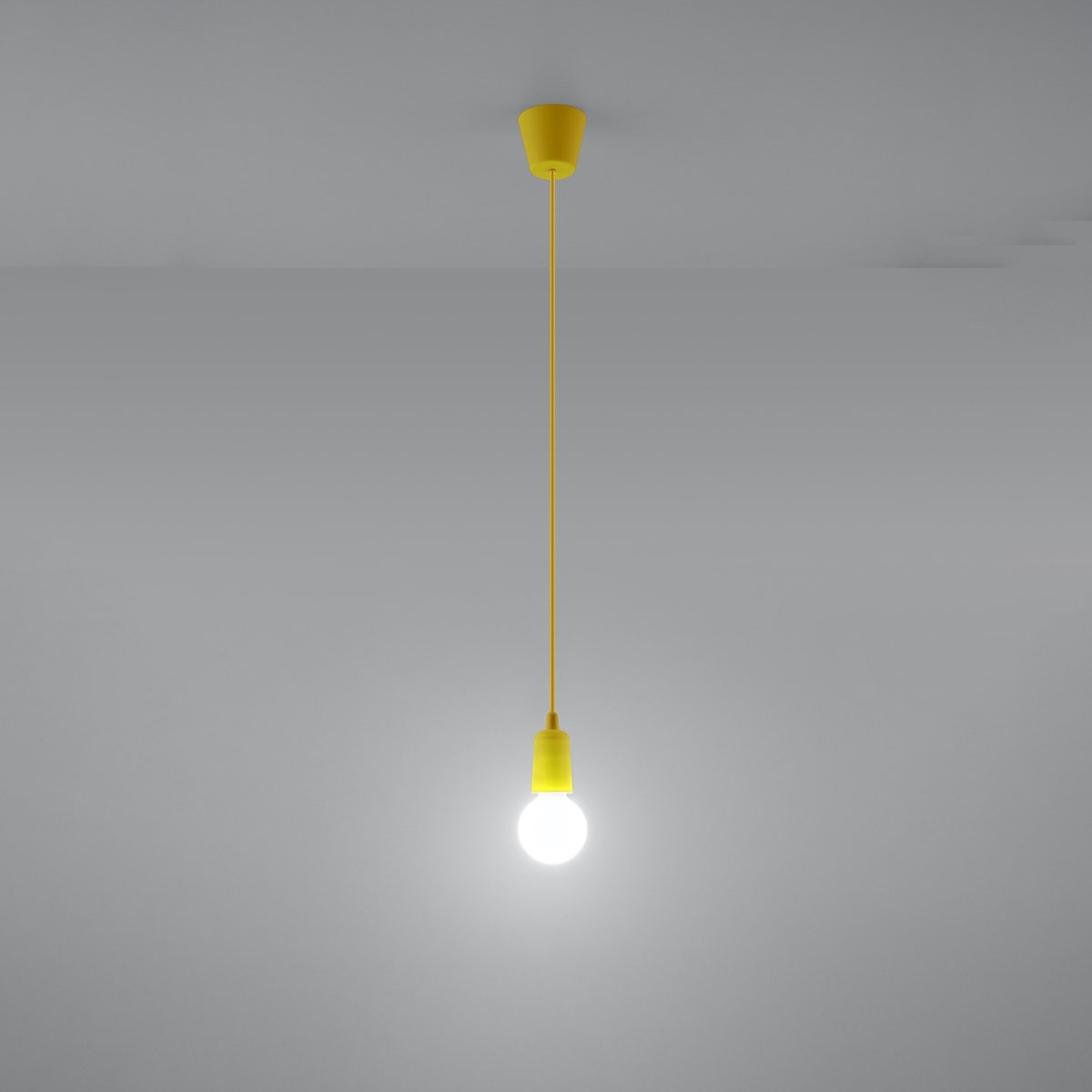 Suspension PVC Jaune E27 1 Diego jaune, EDEN