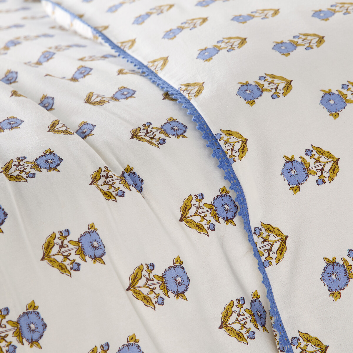 Housse de couette enfant, en coton lavé, imprimé fleurs, DIMANI imprimé fond écru, LA REDOUTE INTERIEURS