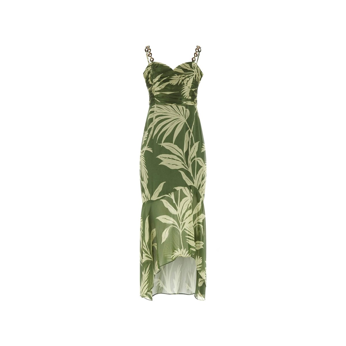 Maxi Robe Mousseline Imprimée vert floral, GUESS